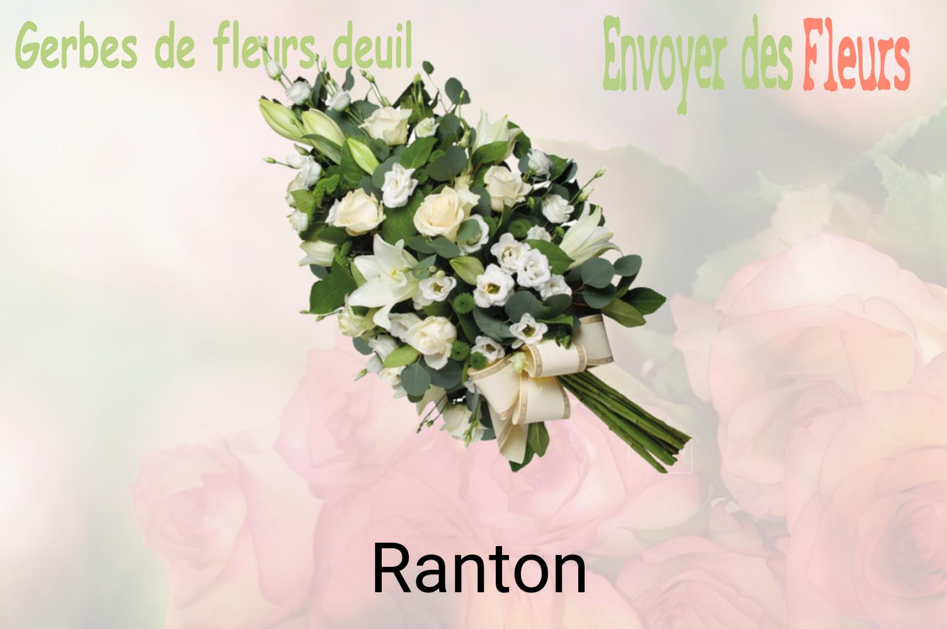 Gerbe de fleurs de deuil livrée à Ranton